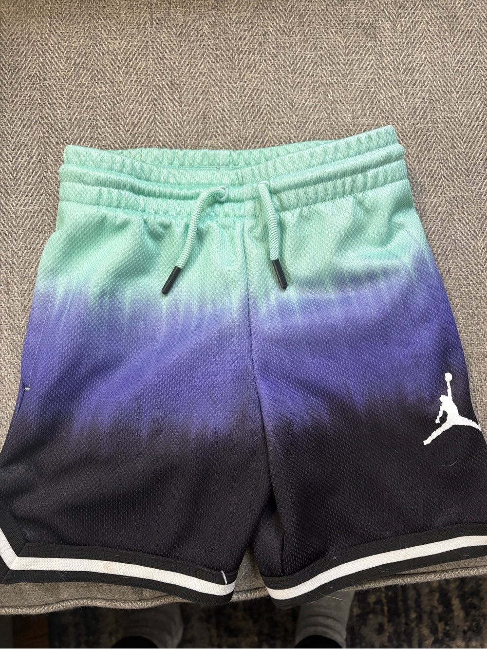 Jordan Kids Gradient Mint to Purple Athletic Shorts with Black Panels